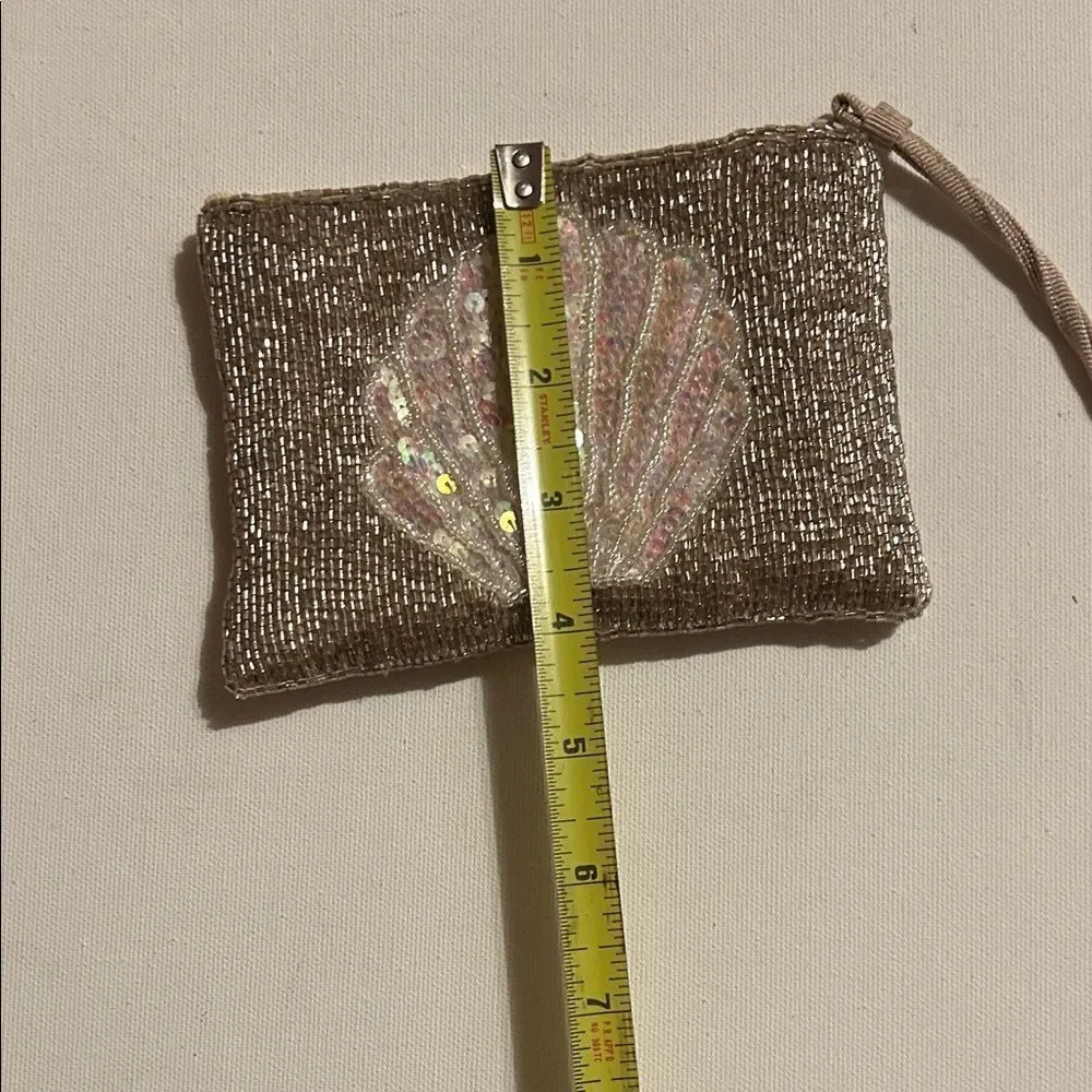 Liz Claiborne Brown Sequin Shell Wristlet